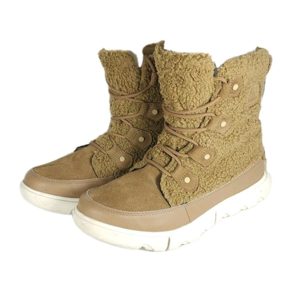 SOREL Women's Explorer II Joan Cozy US9,5 Tan Suede Waterproof Shearling Boots